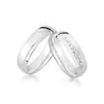 Alianças Em Prata 950 Ponta Verde 5mm Polida Meia Cana