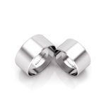 Alianças Em Prata 950 Santos 10mm Polida Reta Chanfrada