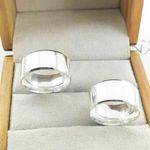 Alianças Em Prata 950 Santos 10mm Polida Reta Chanfrada