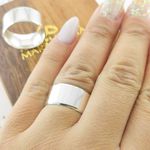 Alianças Em Prata 950 Santos 10mm Polida Reta Chanfrada