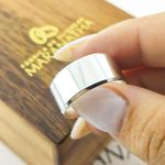 Alianças Em Prata 950 Santos 10mm Polida Reta Chanfrada