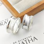 Alianças Em Prata 950 São Miguel 8mm Polida Reta