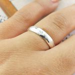 Alianças Em Prata 950 Tijuca 4mm Polido e Fosco Lixado Meia Cana