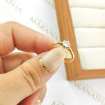 Anel De Noivado Camila Em Ouro 18k