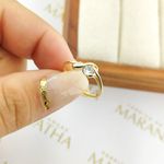 Anel De Noivado Jenifer Em Ouro 18k