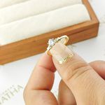 Anel De Noivado Luana Em Ouro 18k