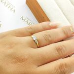Anel De Noivado Luana Em Ouro 18k