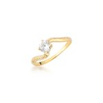 Anel De Noivado Milena Em Ouro 18k