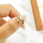 Anel De Noivado Milena Em Ouro 18k