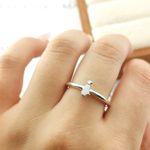 Anel Eternity Com Aro Cilíndrico e Chapa De Cachorro