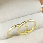 Alianças Em Ouro Modelo Guiana 2mm Polida Meia Cana