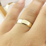 Par de Aliança em Ouro Modelo 5mm Uruguai Reta Chanfrada