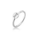 Anel Eternity Com Aro Cilíndrico e Chapa Redonda Com Duas Iniciais