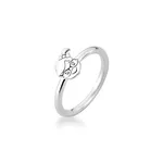 Anel Eternity Com Aro Cilíndrico e Chapa De Menina Com Óculos