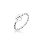 Anel Eternity Com Aro Trançado e Chapa Redonda Com Avião