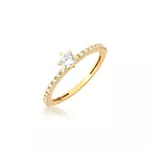 Anel De Noivado Cléo Em Ouro 18k