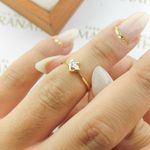 Anel De Noivado Luciane Em Ouro 18k