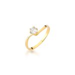 Anel De Noivado Alessandra Em Ouro 18k