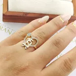 Anel Debutante Em Ouro 18k Cravejado