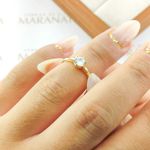 Anel De Noivado Camila Em Ouro 18k