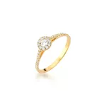 Anel De Noivado Yasmin Em Ouro 18k