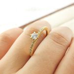 Anel De Noivado Cléo Em Ouro 18k