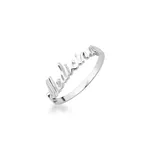 Anel Formatura Manuscrito Com Coração Lateral Em Prata