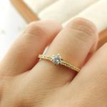 Anel De Noivado Cléo Em Ouro 18k