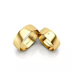 Alianças Em Ouro Suíça 7mm Polida Meia Cana