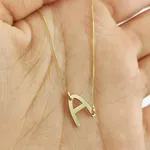 Conjunto Corrente e Pingente Letra Em Ouro 18k