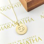 Conjunto Corrente Veneziana e Pingente De Signo Câncer Ouro 18k