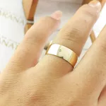 Alianças Em Ouro Suíça 7mm Polida Meia Cana