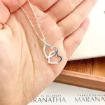 Colar Personalizado Corações Entrelaçados Em Prata