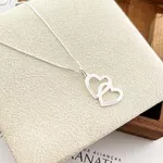 Colar Personalizado Corações Entrelaçados Em Prata