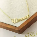Colar Manuscrito Personalizado Em Ouro