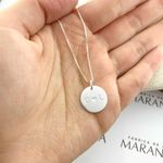Colar Medalha Personalizada Com Iniciais Em Prata