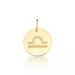 Pingente De Signo Libra Em Ouro 18k