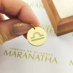 Pingente De Signo Libra Em Ouro 18k