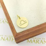 Pingente De Signo Libra Em Ouro 18k