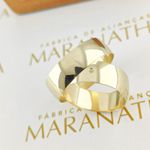 Alianças Em Ouro Suíça 7mm Polida Meia Cana