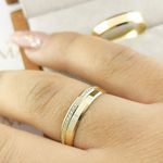 Alianças Em Ouro Jacarta 4mm Polida Reta Chanfrada