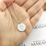 Conjunto Corrente Veneziana e Pingente De Signo Touro Em Prata