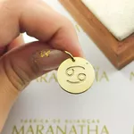 Pingente De Signo Câncer Em Ouro 18k