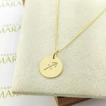 Conjunto Corrente Veneziana e Pingente De Signo Sagitário Em Ouro 18k