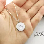 Conjunto Corrente Veneziana e Pingente De Signo Capricórnio Em Prata