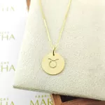 Conjunto Corrente Veneziana e Pingente De Signo Touro Em Ouro 18k