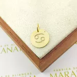 Pingente De Signo Câncer Em Ouro 18k