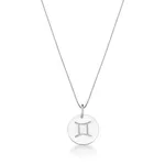 Conjunto Corrente Veneziana e Pingente De Signo Gêmeos Em Prata