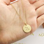 Conjunto Corrente Veneziana e Pingente De Signo Capricórnio Em Ouro 18k