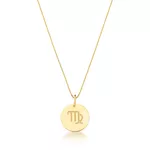 Conjunto Corrente Veneziana e Pingente De Signo Virgem Ouro 18k